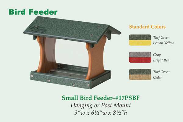 Amish Recycled Poly Small Hopper Bird Feeder